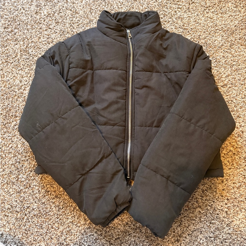 PrettyLittleThing Charcoal Puffer Jacket